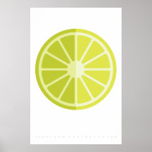 Zitat eines grünen Limonen Retro-Fruchtposters der