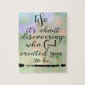 Zitat: Entdecken, wer Gott geschaffen hat Puzzle (Vertikal)