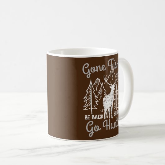 Zitat Fischer Deer Hunter zur Jagd Kaffeetasse (VorderseiteRechts)