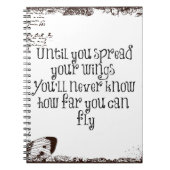 Zitat: Flügel verbreiten und fliegen Notizblock (Vorderseite)
