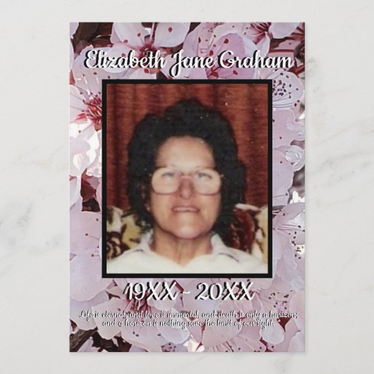 Zitat Foto Blüten Hintergrund Beerdigung Programm (Vorderseite)