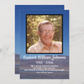 Zitat Foto Lake and Mountain Background Beerdigung Programm (Vorne/Hinten)