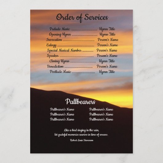 Zitat Foto Orange Sonnenuntergang Hintergrund Beer Programm (Rückseite)