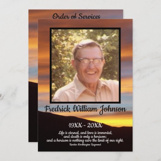 Zitat Foto Orange Sonnenuntergang Hintergrund Beer Programm (Vorne/Hinten)