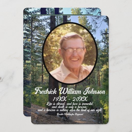 Zitat Foto Pine Tree Hintergrund Gedenkstätte Programm (Vorne/Hinten)