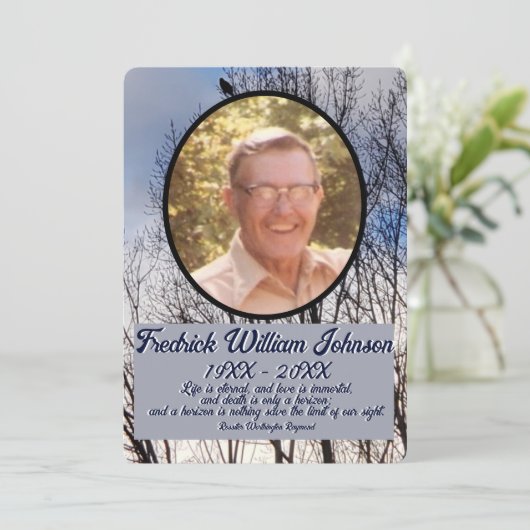 Zitat Foto Pine Tree Hintergrund Memorial P Programm (Stehend Vorderseite)