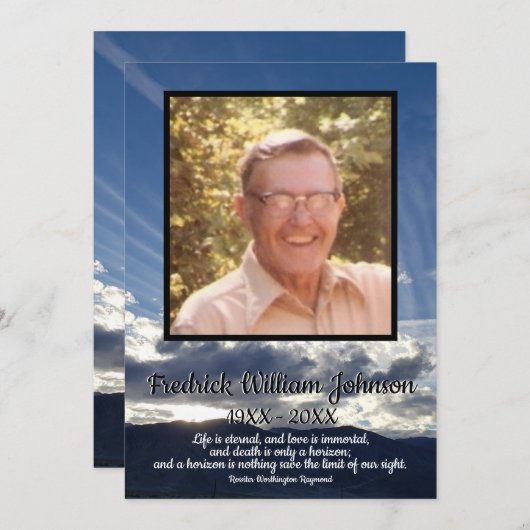 Zitat Foto Sonnenuntergang mit Beerdigung der Wolk Programm (Vorne/Hinten)