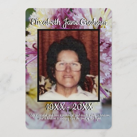 Zitat Foto Spider Mums Blumenhintergrund Beerdigun Programm (Vorderseite)