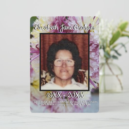 Zitat Foto Spider Mums Blumenhintergrund Beerdigun Programm (Stehend Vorderseite)