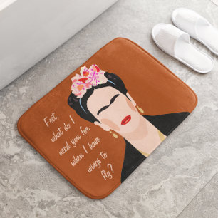 Zitat Frida Kahlo Illustration Frauen Badematte
