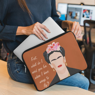 Zitat Frida Kahlo Illustration Frauen Laptopschutzhülle