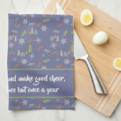 Zitat Frohe Weihnachten handgezeichnete Bäume Schn Geschirrtuch (Viertel Falte)