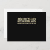 Zitat-Funny German Lautsprecher Deutschland Zitat Einladungspostkarte (Vorne/Hinten)