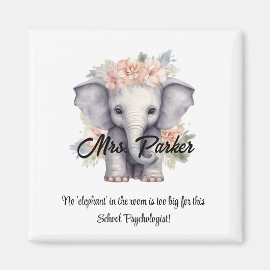 Zitat Funny, Psychologe der niedlichen Elefantensc Magnet (Vorne)