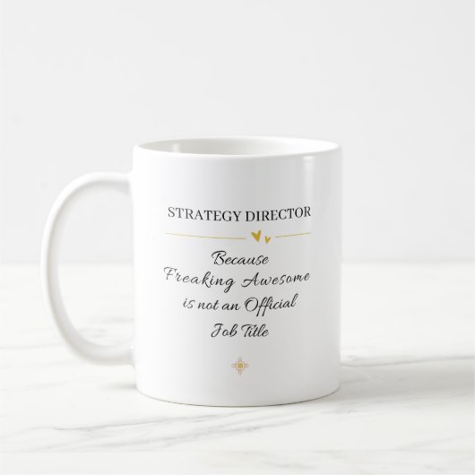 Zitat für das Büro des Strategy Directors Kaffeetasse (Links)