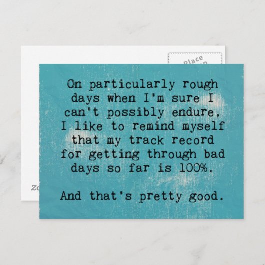 Zitat für harte Tage Postkarte (Vorne/Hinten)