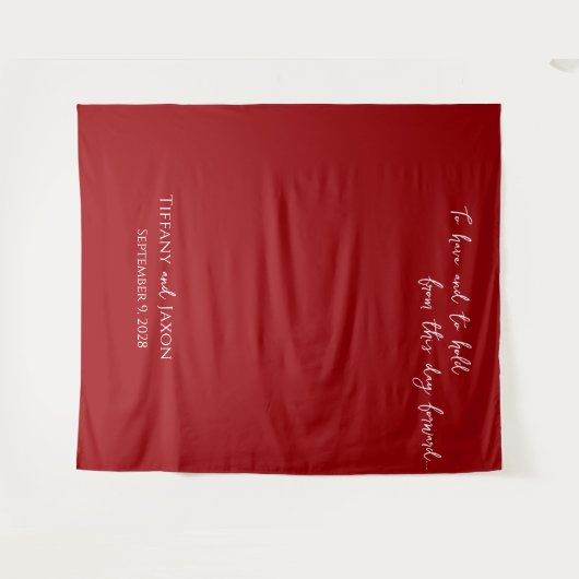 Zitat für Hochzeiten rot und weiß Wandteppich (Vorderseite (Horizontal))