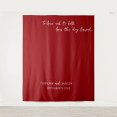 Zitat für Hochzeiten rot und weiß Wandteppich (Vorderseite)