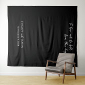 Zitat für Hochzeiten Schwarz und Weiß Wandteppich (Beispiel (Horizontal))