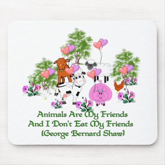 Zitat G.B. Shaw Vegetarian Mousepad (Vorne)