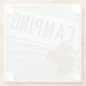 Zitat | gehen Camping oder gehen Nüsse Glasuntersetzer (Rückseite)