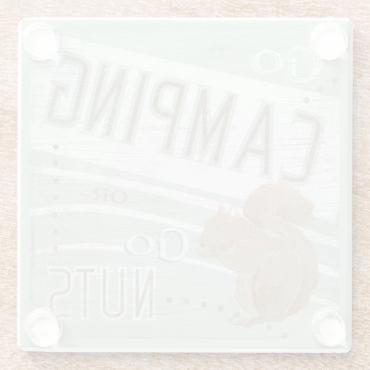 Zitat | gehen Camping oder gehen Nüsse Glasuntersetzer (Rückseite)