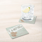 Zitat | gehen Camping oder gehen Nüsse Rechteckiger Pappuntersetzer (Vor Ort)