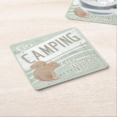 Zitat | gehen Camping oder gehen Nüsse Rechteckiger Pappuntersetzer (angewinkelt)