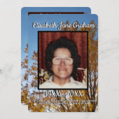 Zitat Golden Leaf Fall Bäume Hintergrund Beerdigun Programm (Vorne/Hinten)