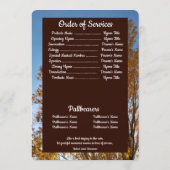 Zitat Golden Leaf Fall Bäume Hintergrund Beerdigun Programm (Rückseite)