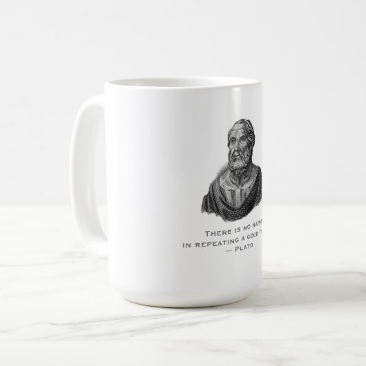 Zitat gute Tat Philosoph Plato Kaffeetasse (Vorderseite Links)