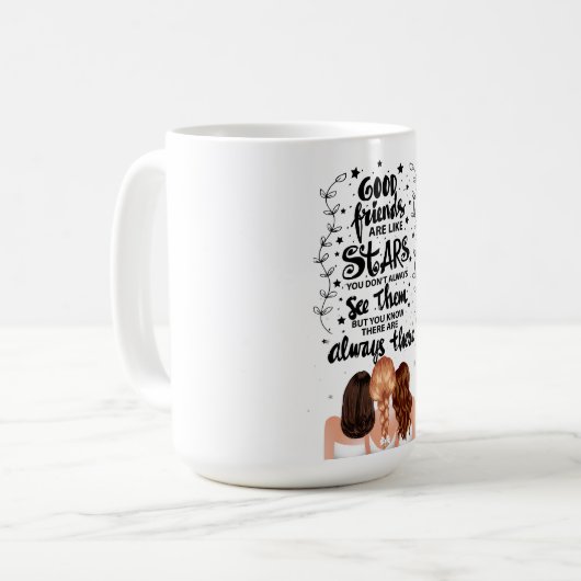 Zitat guter Freunde Kaffeetasse (Vorderseite Links)