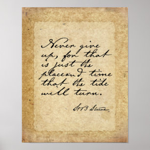 Zitat Harriet Beecher Stowe auf Vintagem Papier Poster
