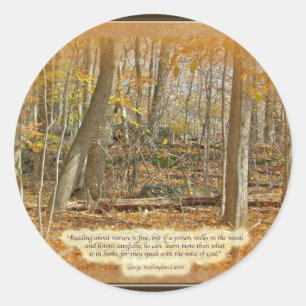 Zitat Herbst-WaldGeorge Washingtons Runder Aufkleber