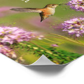 Zitat Hummingbird und Wildblumen Poster (Ecke)
