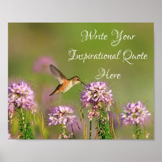 Zitat Hummingbird und Wildblumen Poster (Vorne)