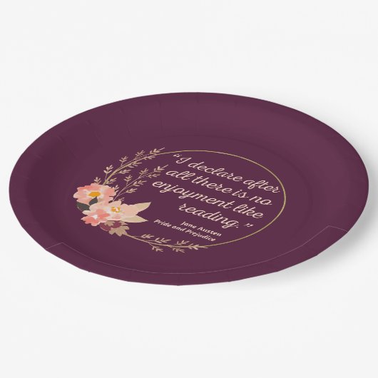 Zitat III - Stolz und Vorurteile - Niedlicher Stil Pappteller (Schrägansicht)