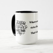 Zitat Inspiration CutOut Black Message-Kaffee Tasse (Vorderseite Links)