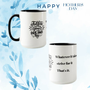 Zitat Inspiration CutOut Black Message-Kaffee Tasse