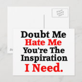 Zitat Inspiration/Motivation Postkarte (Vorne/Hinten)