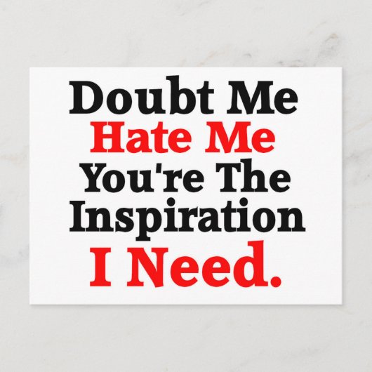 Zitat Inspiration/Motivation Postkarte (Vorderseite)