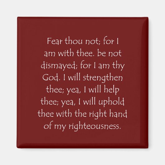 Zitat Isaiah 41 10 Magnet (Vorne)