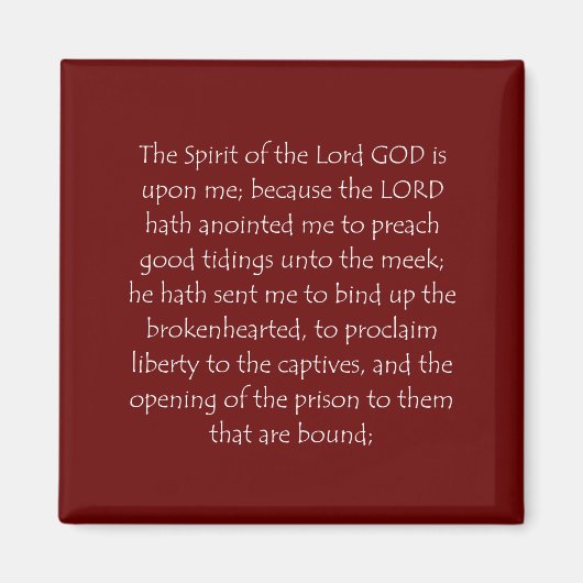 Zitat Isaiah 61 1 Magnet (Vorne)