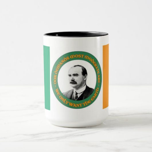 Zitat James Connolly - irische Flagge - Tasse (Zentrum)