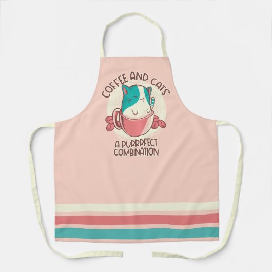 Zitat Kaffee und Katzen Schürze (Vorderseite)
