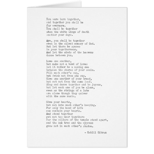 Zitat Kahlil Gibran, inspirierender Schriftsteller (Vorne)