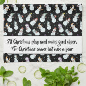 Zitat Kinder Weihnachtsschneemann in Hats Schwarz/ Geschirrtuch (Gefaltet)