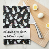 Zitat Kinder Weihnachtsschneemann in Hats Schwarz/ Geschirrtuch (Viertel Falte)