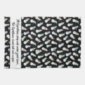 Zitat Kinder Weihnachtsschneemann in Hats Schwarz/ Geschirrtuch (Horizontal)