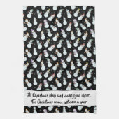 Zitat Kinder Weihnachtsschneemann in Hats Schwarz/ Geschirrtuch (Vertikal)